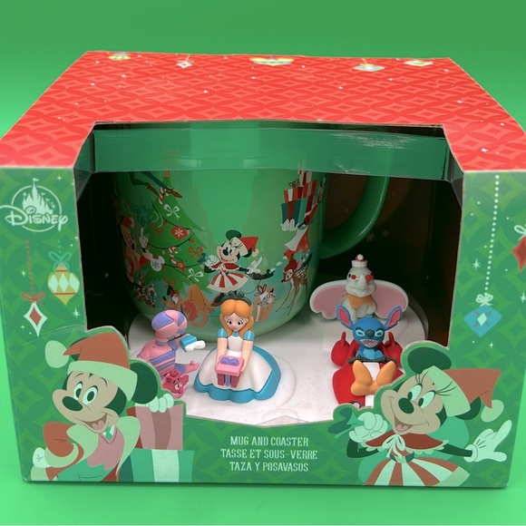 Disney Parks Christmas Holiday Mug w/ Coaster - Picture 1 of 8